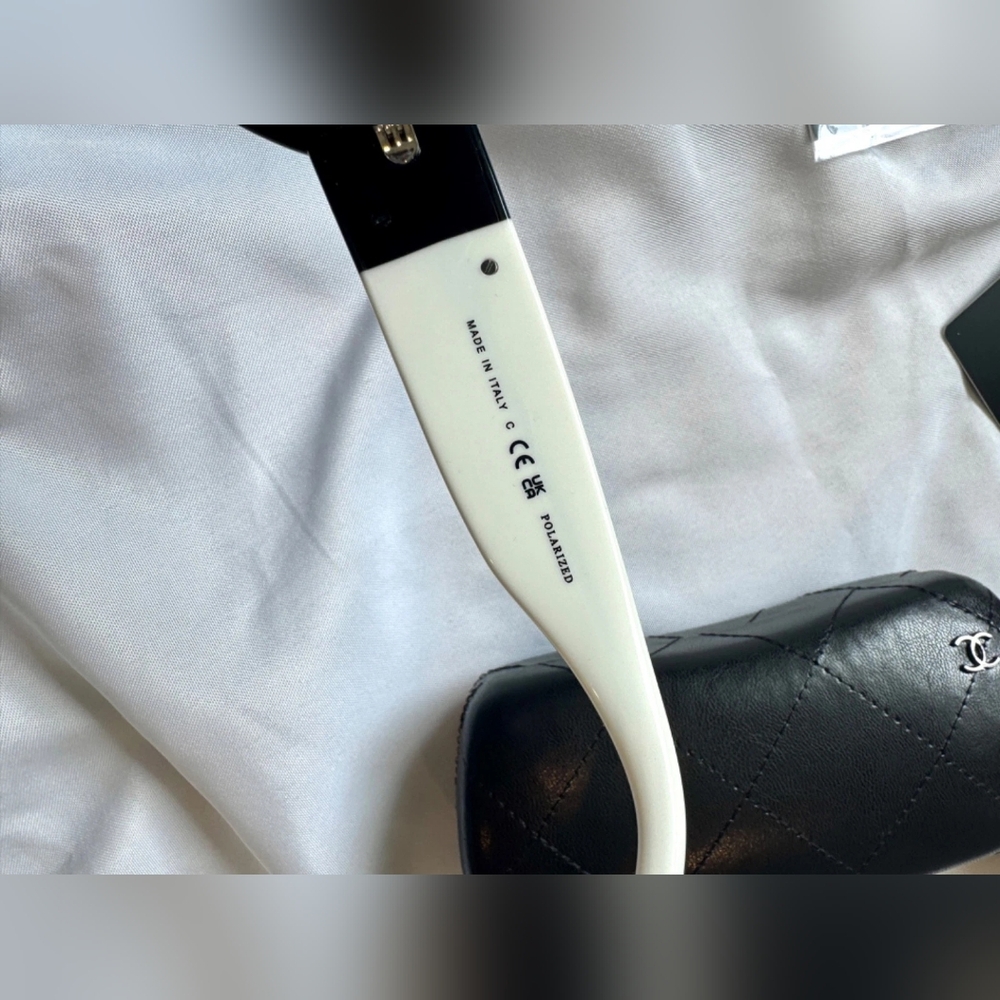 CHANEL BLACK & WHITE SUNGLASSES - Picture 8 of 10